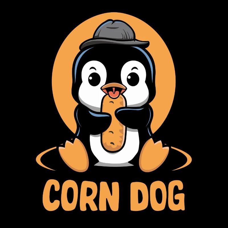 Niedlicher Pinguin Mit Corn Dog