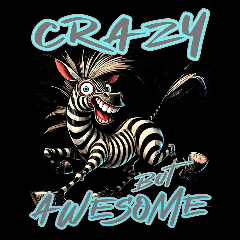 Crazy but Awesome Zebra Comic Style