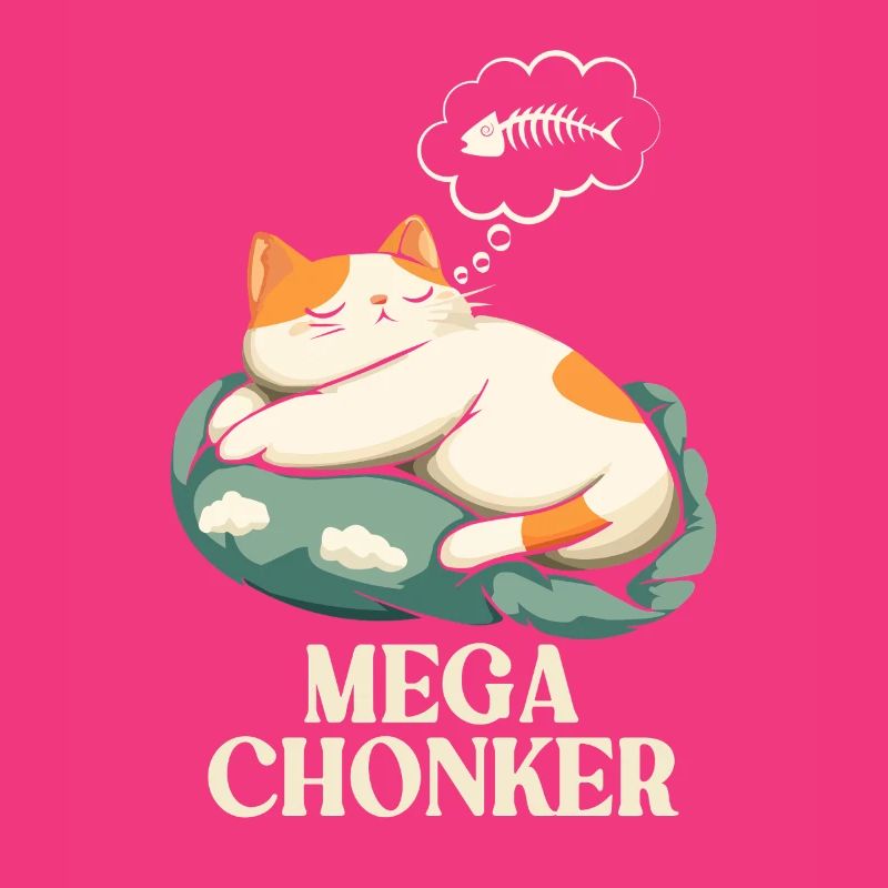 Mega Chonker Cat Thought Bubble Fish