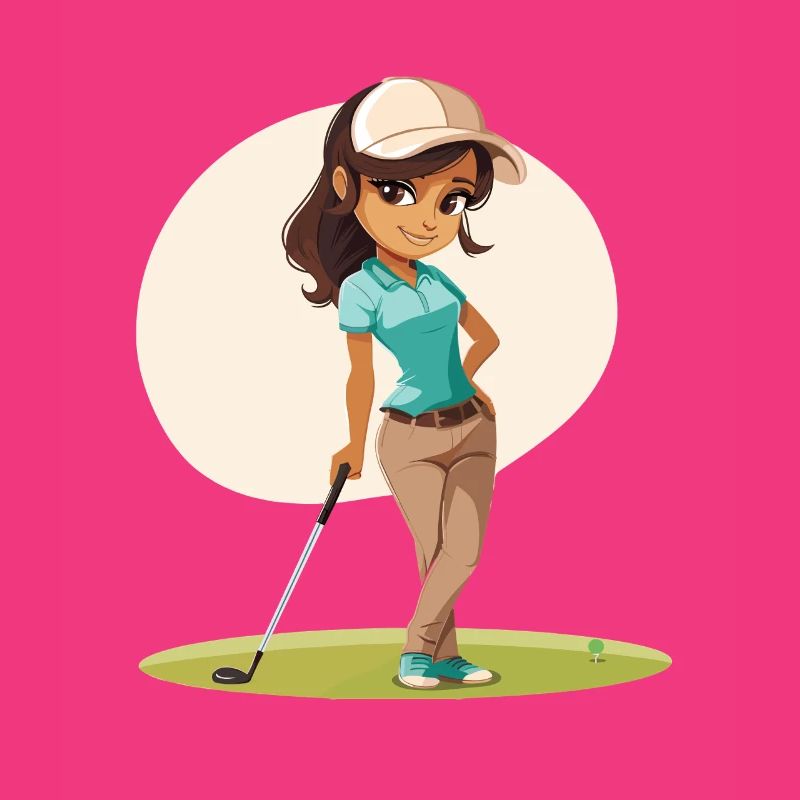 Weiblicher Golfer Comic