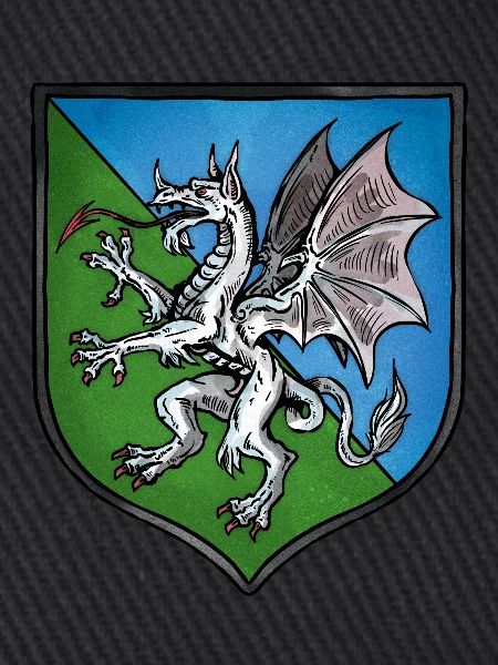 Wappen weißer Drache