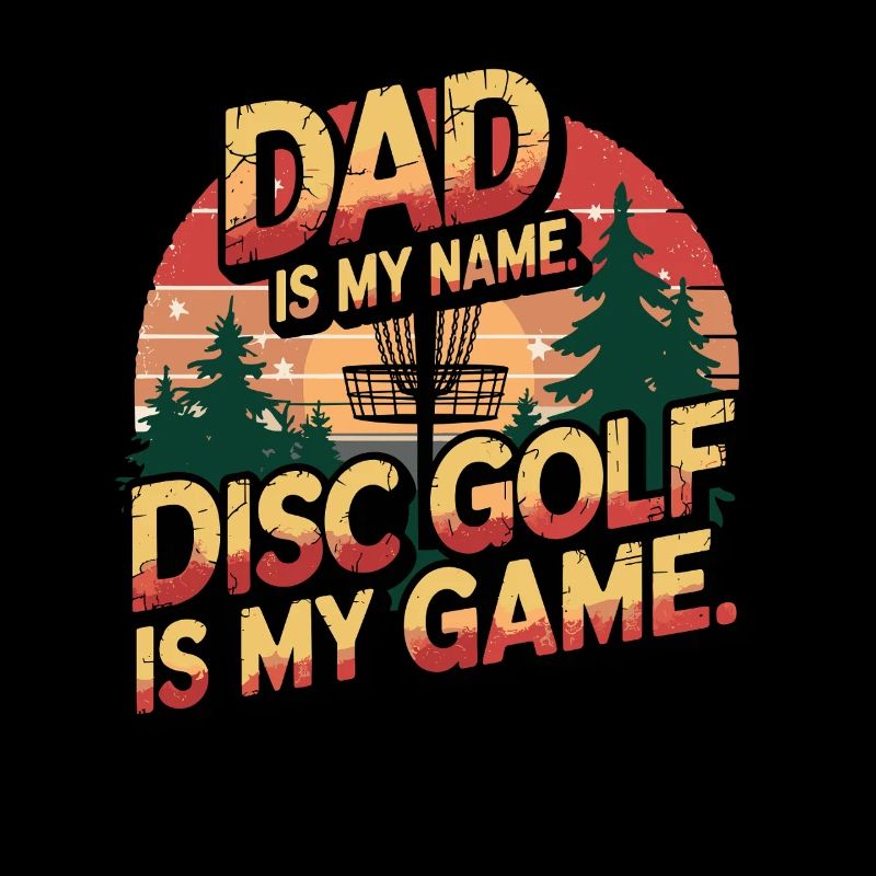 Papa est mon nom Le disc golf est mon jeu Design rétro