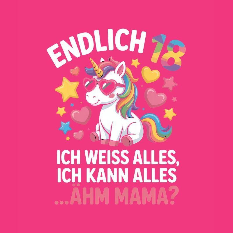 Endlich 18 Einhorn Spruch