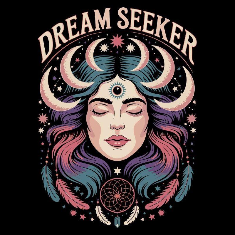 Triple Moon Dream Seeker Visionäre Kunst