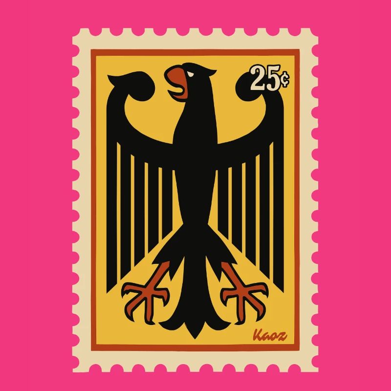 Graphic stamp with stylized eagle