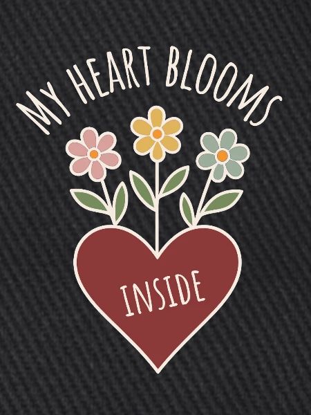 Herzblumen mit Positivspruch