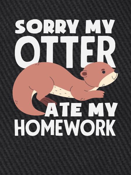 Seeotter Cartoon Hausaufgaben
