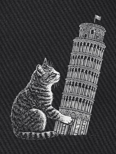 Katze am Turm von Pisa