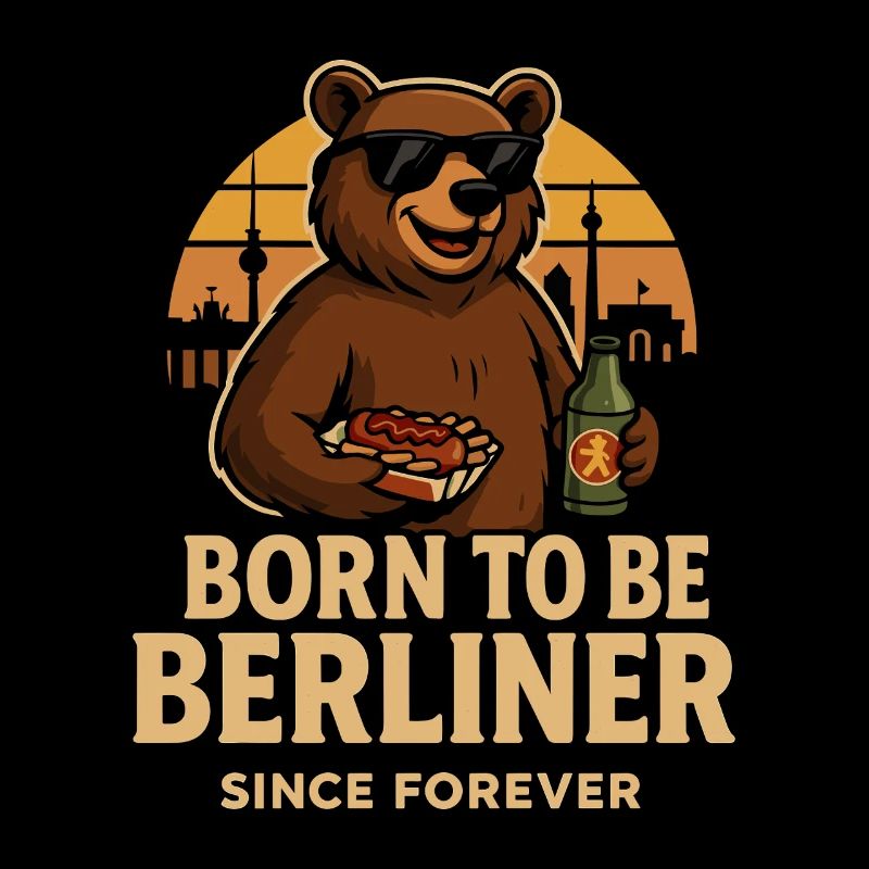 Born to be Berliner Bär mit Currywurst & Bier