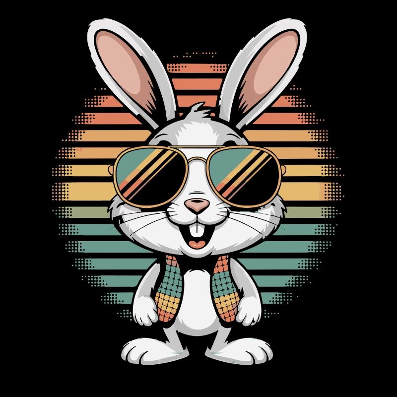 Regenbogen Bunny mit Sonnenbrille