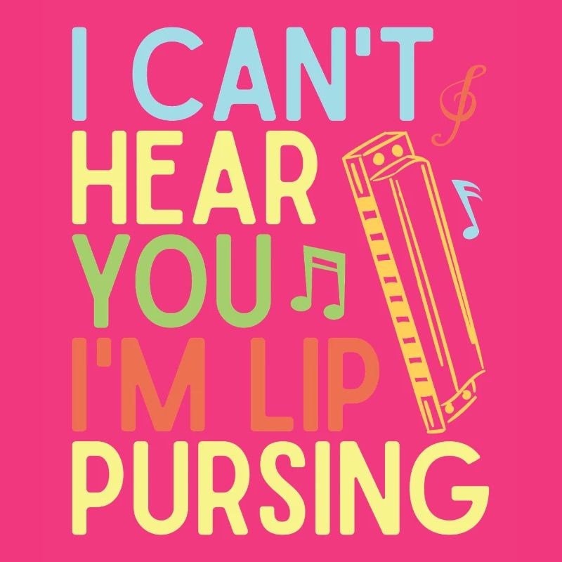 Funny Harmonica Player Lip Pursing Harmonica