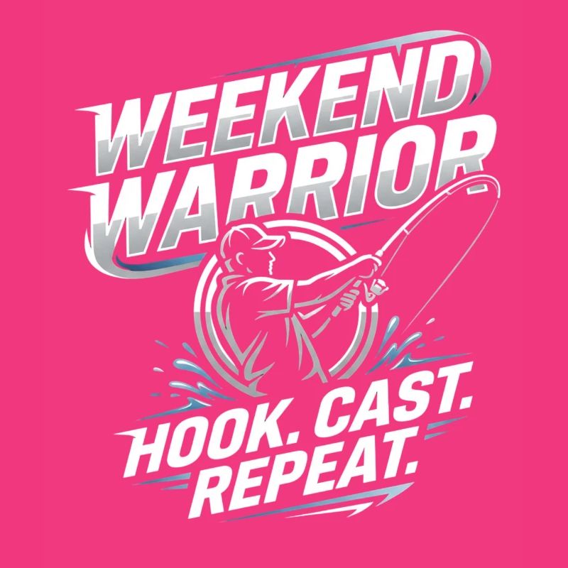Weekend Warrior Hook Cast Repeat Angler Saying