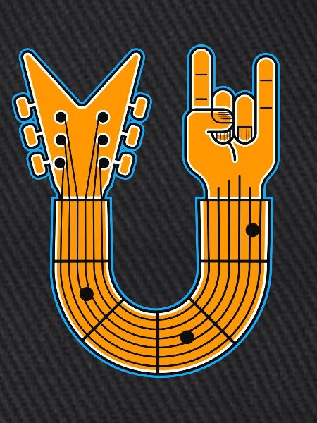 U-Shape Guitar & Rock Hand