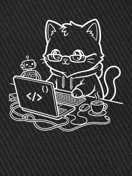 Coder Kawaii Katze Programmierer