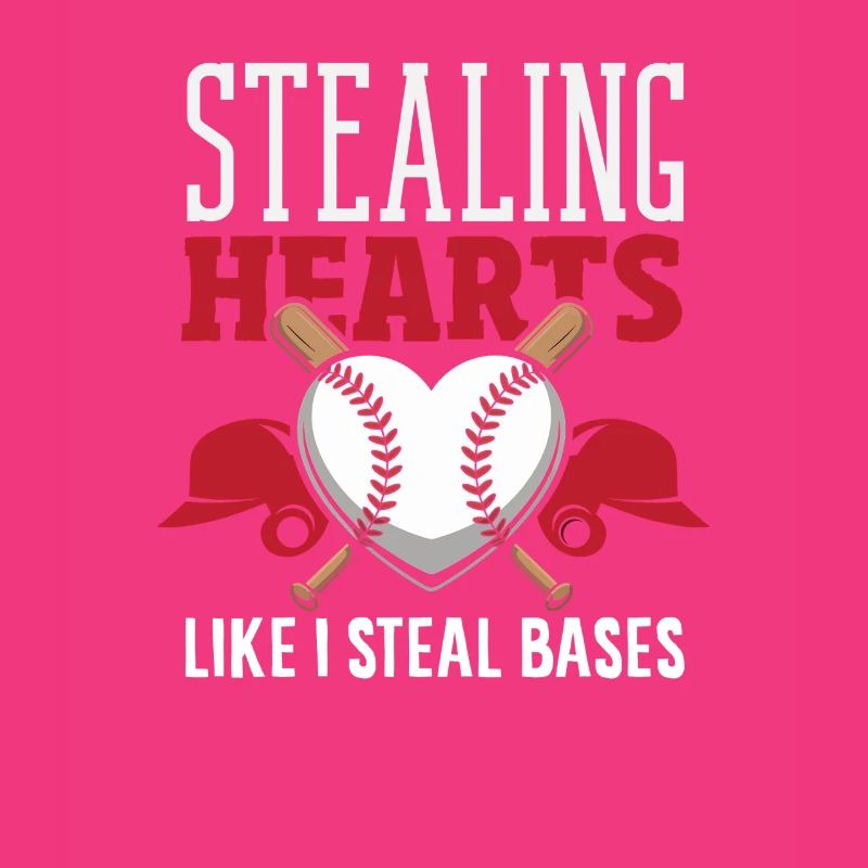 Baseball Spruch Herzen und Bases Stehlen