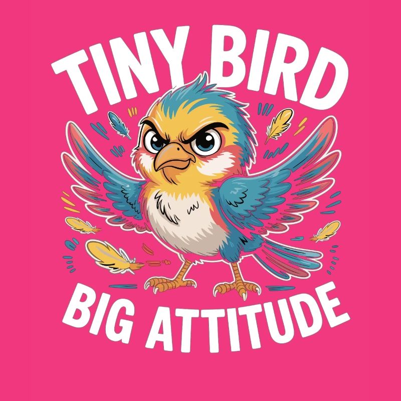 Tiny Bird Big Attitude Bird Saying