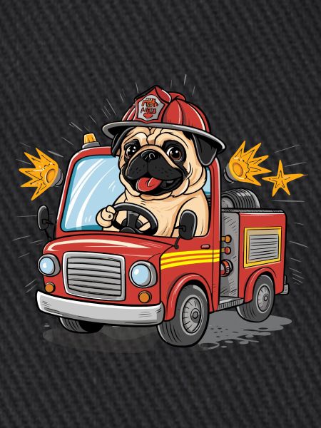 Mops Hundehalter Mops Feuerwehr