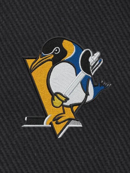Mit Faden bestickter Pinguin
