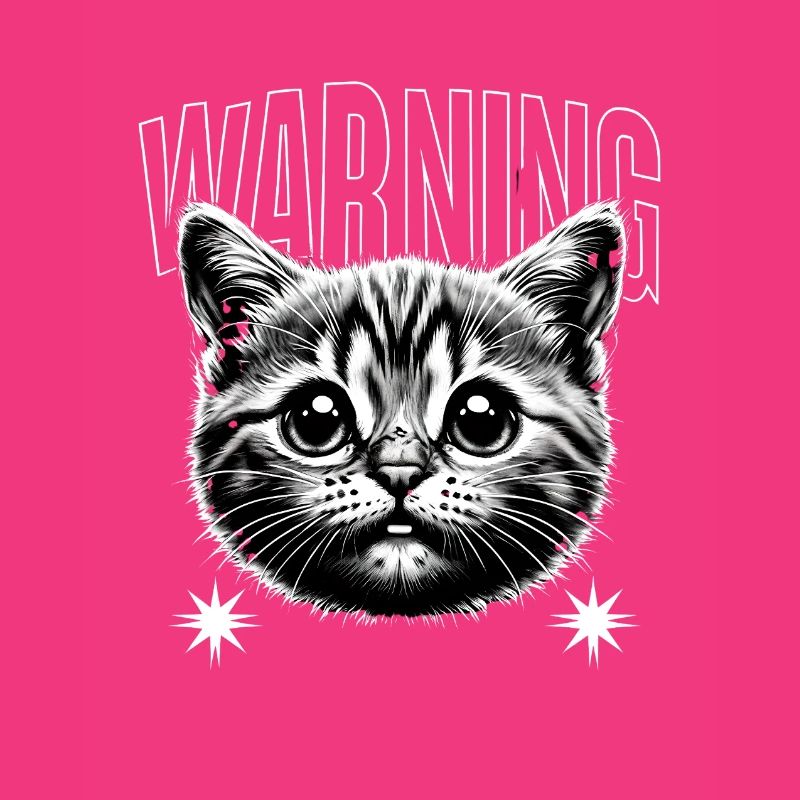 Warning Katze Mieze Geschenk