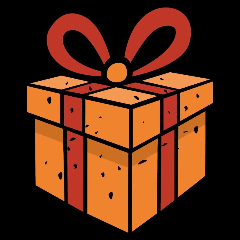 Cartoon Geschenkbox im Retro Stil
