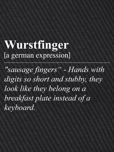 Wurstfinger Lustige Deutsche Redewendung