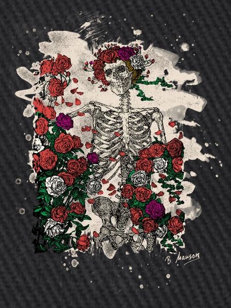 Skeleton & Roses – bleached Version