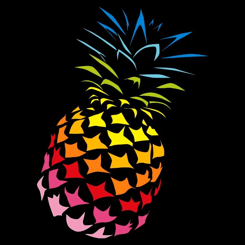Pineapple rainbow colors