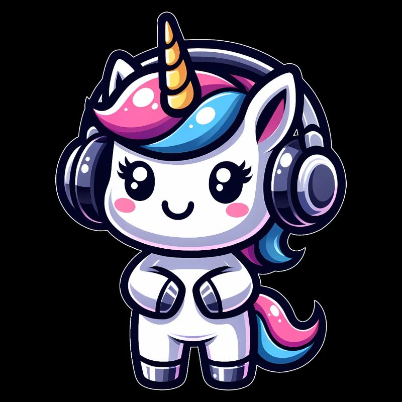 Einhorn mit Kopfhörern