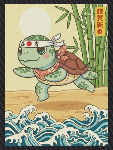 Kawaii Kampfkunst Schildkröte
