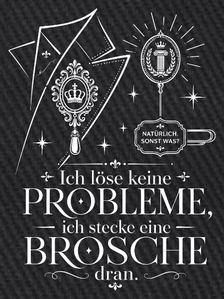 Ich stecke eine Brosche dran