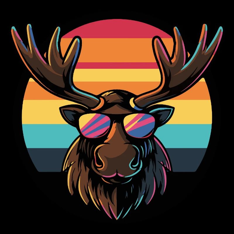 Elch Comic Cool Sommer