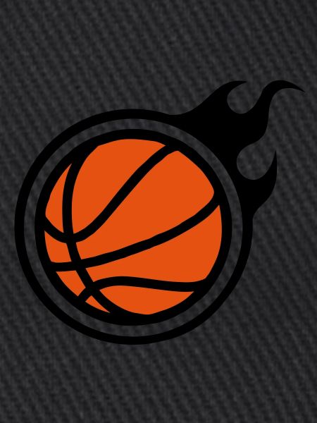 basketball with flames