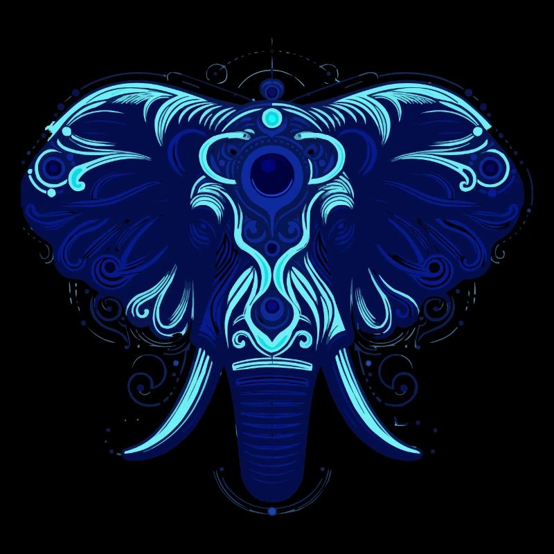 Tier Elefant Blau
