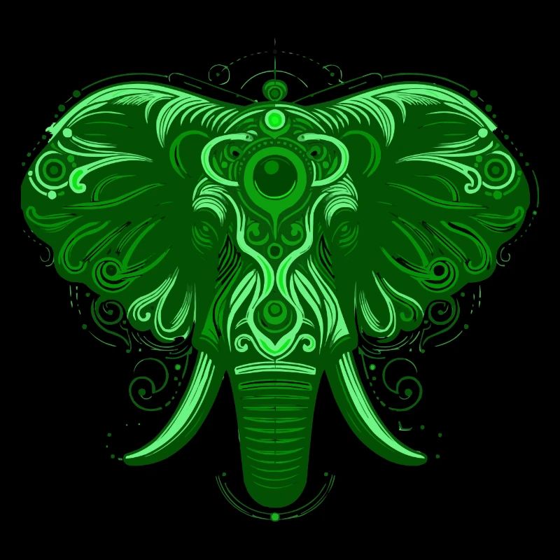 Tier Elefant Grün