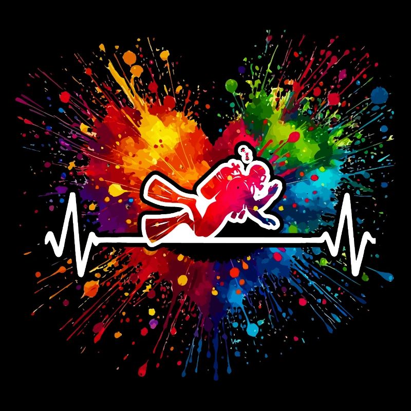 Tauchen Herzschlag Farbspritzer