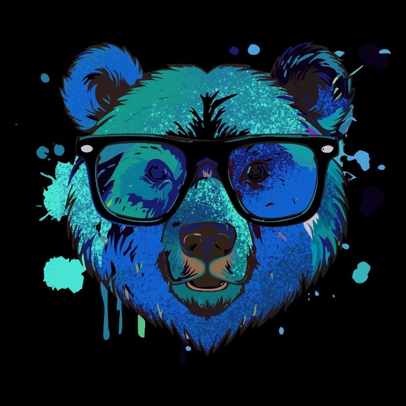 Bär,graffiti ,malerei , bunt,Nerd