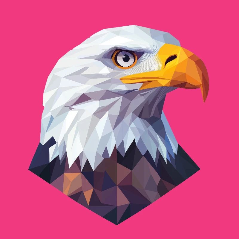 Conception du logo Low Poly de la tête d’aigle