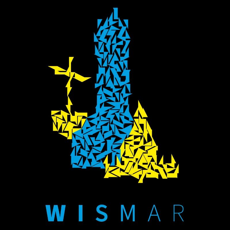 Wismar Dreiecksillustration blaugelb