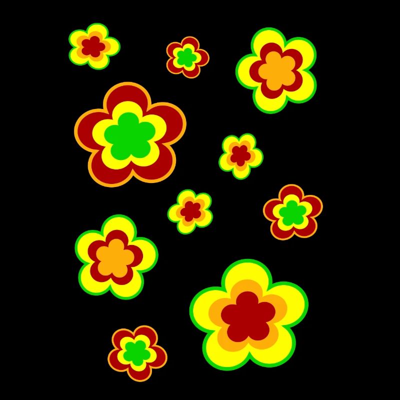 70er Jahre Blume Muster