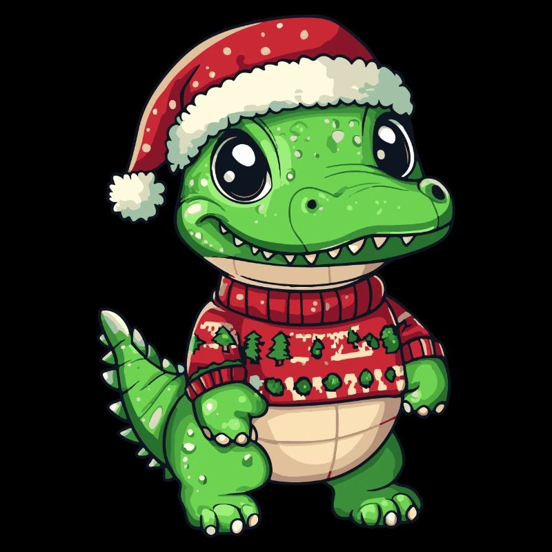 Bande dessinée de Noël alligator