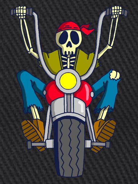 Rebellen-Biker-Skelett