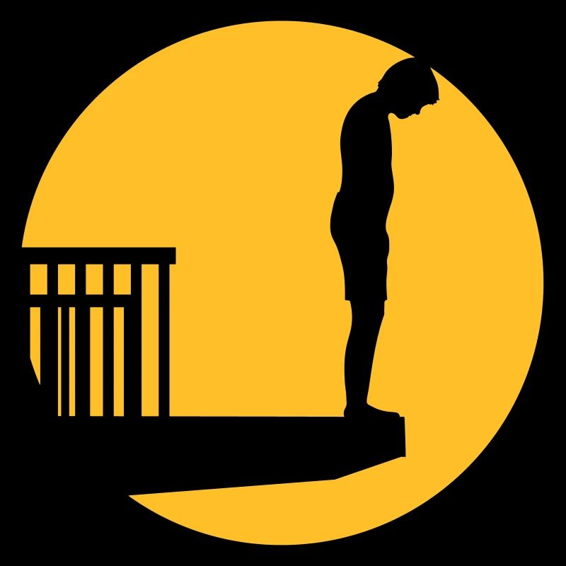 Schwimmbad Sprungturm Junge