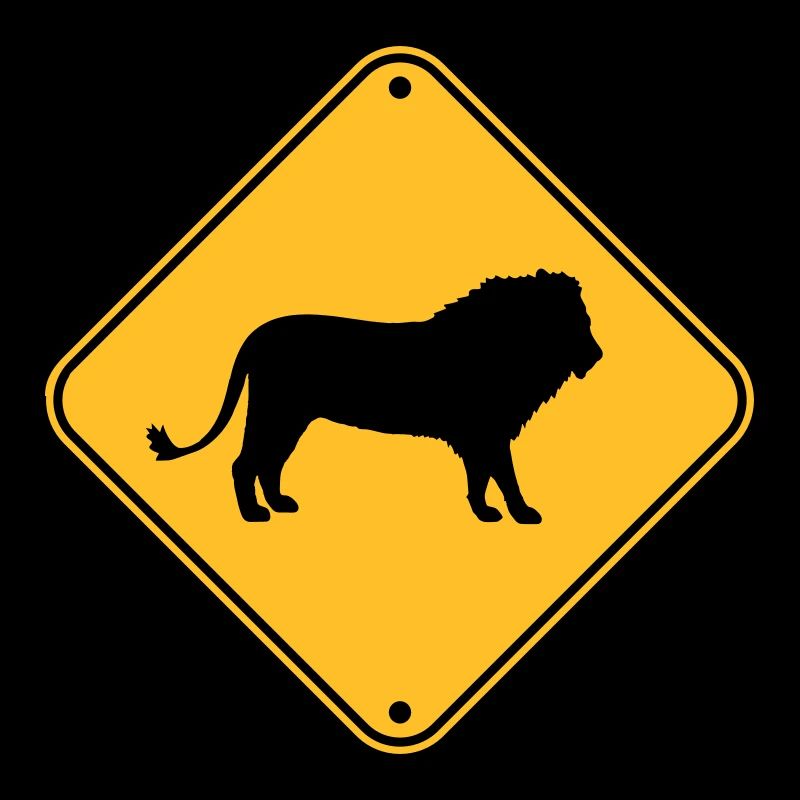 Vorsicht Löwe Schild