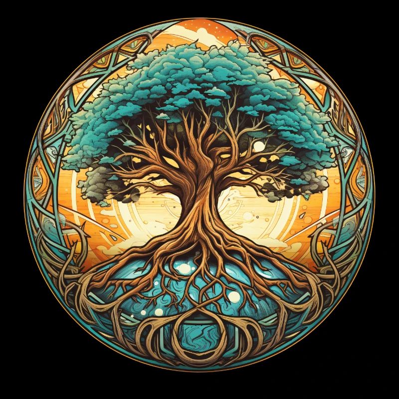 Prächtiger Lebensbaum mit tollen Farben