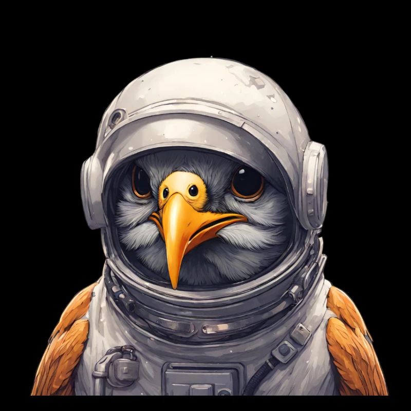 Vogel als Astronaut