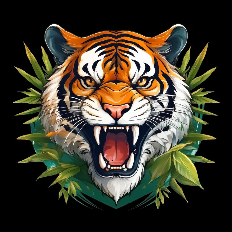 Wild angry animal pugnacious combative tiger