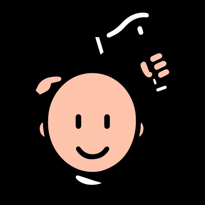 Bald Drying His Hair