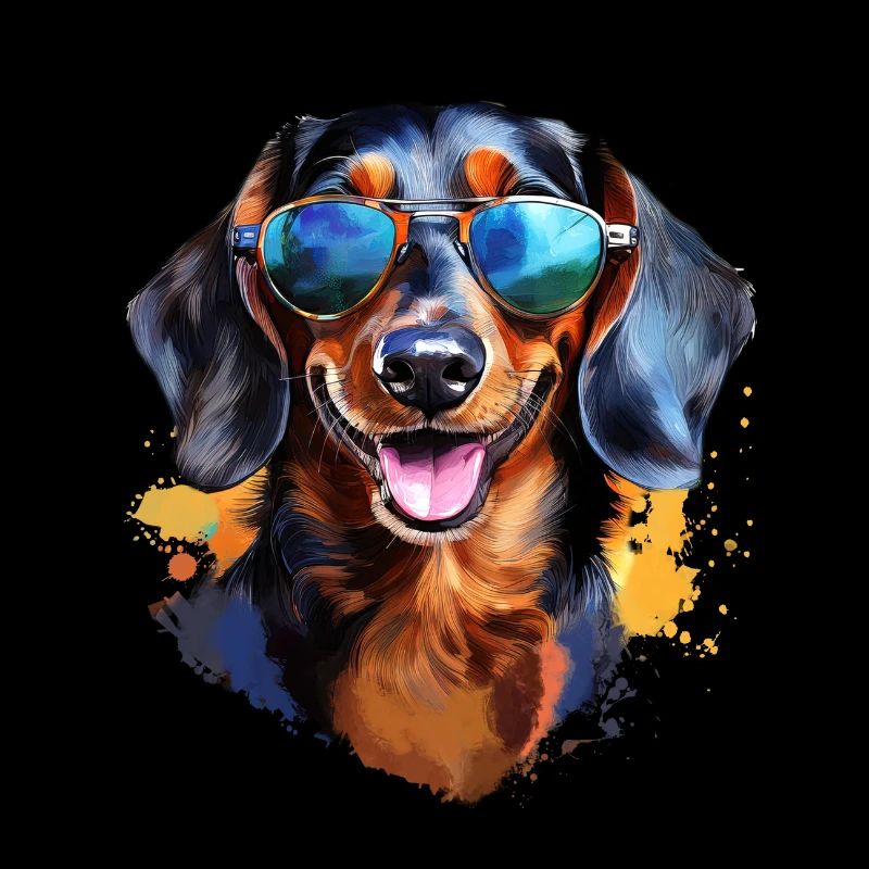 Dackel mit Sonnenbrille