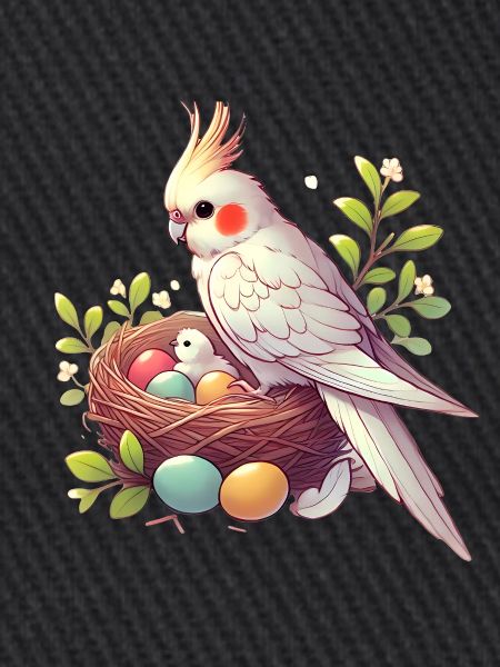 Nymphensittich-Nest mit Eiern Illustration
