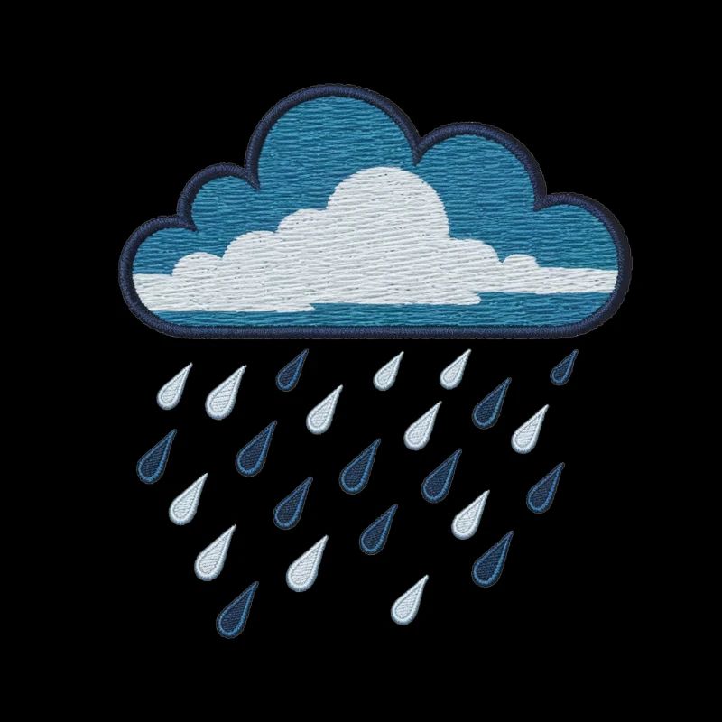 Embroidered rain cloud